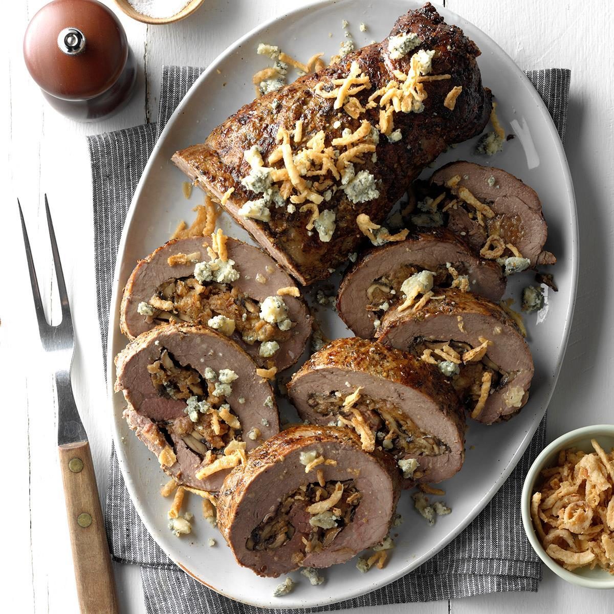 Blue Cheese-Mushroom Stuffed Tenderloin