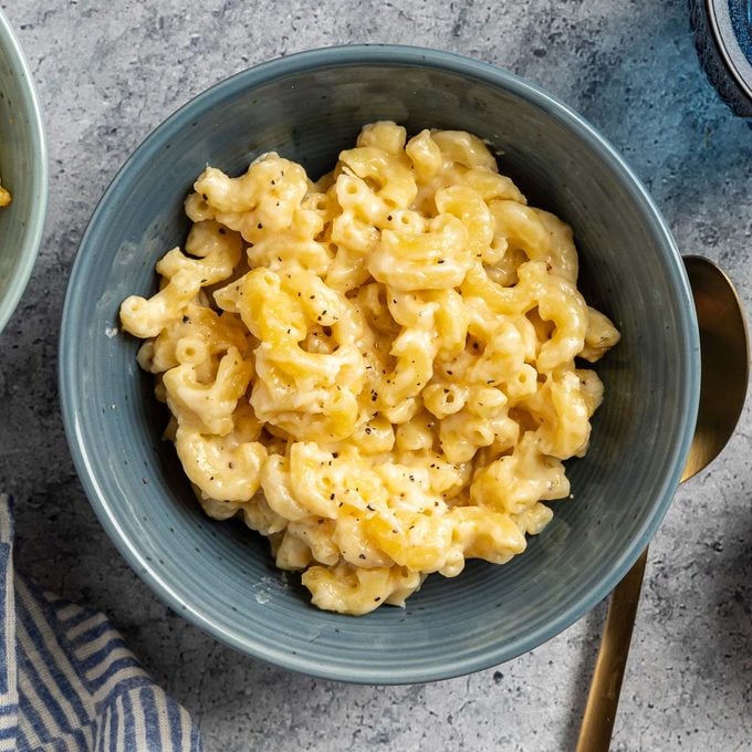 Taste of Home 4 Cheese Mac and Cheese photo of the finished recipe served in bowls.