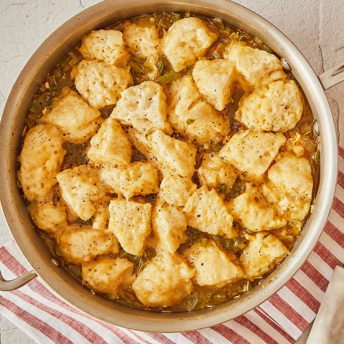 These easy chicken and dumplings are a new weeknight favorite.